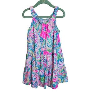 Lilly Pulitzer Girls Small 4/5 Bright Tropical Tiered Dress